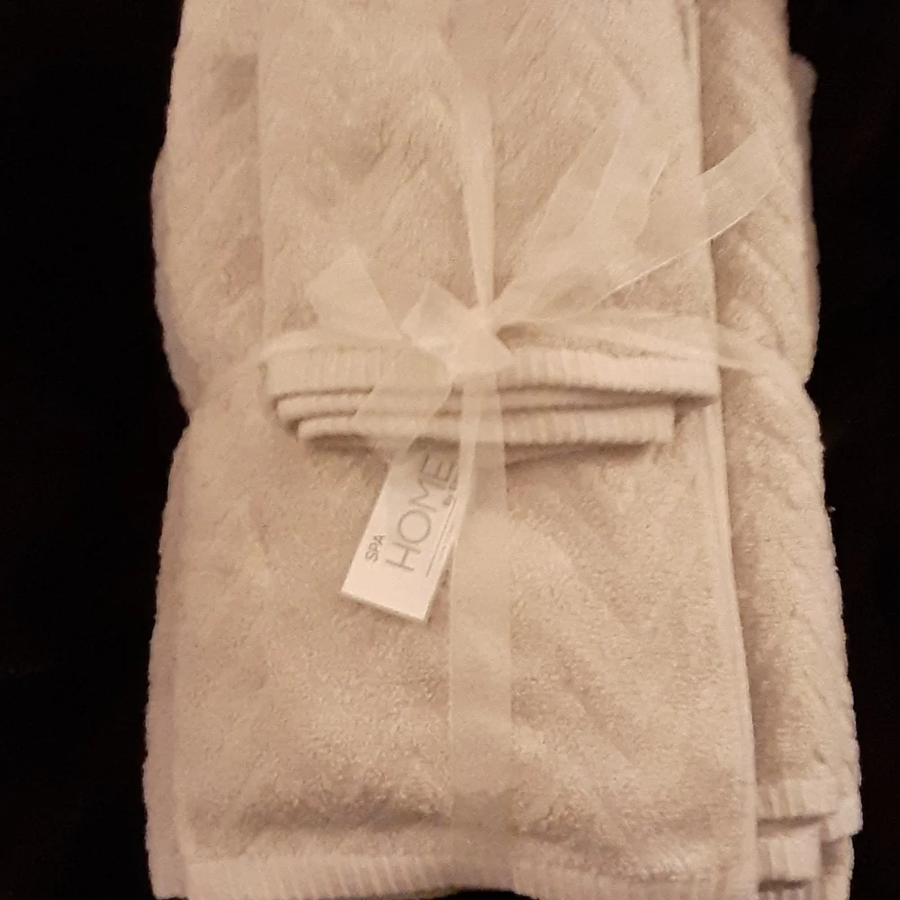 Spa Home Espalma Bloomingdale's 100% cotton 6 pc towel set Chevron taupe…New $40